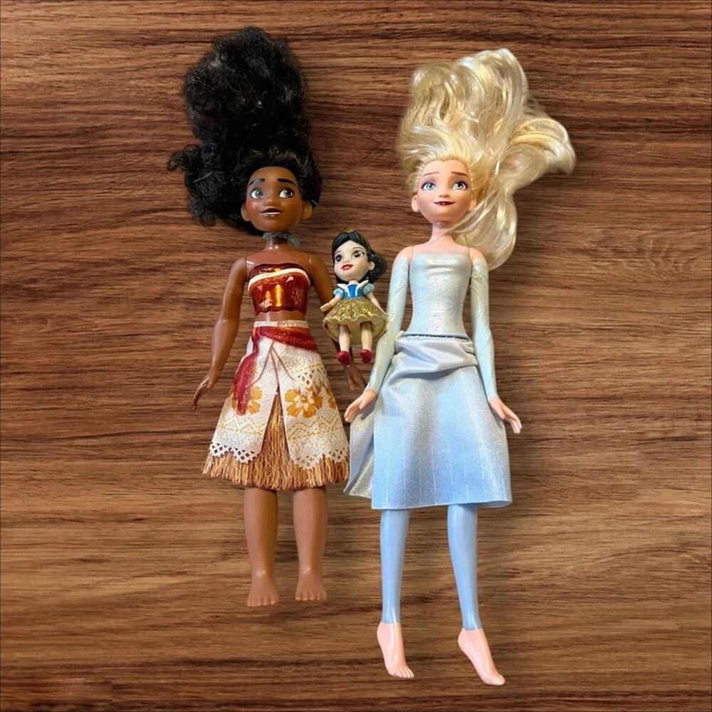 Disney Princess Doll Lot Moana Elsa Snow White Dolls
